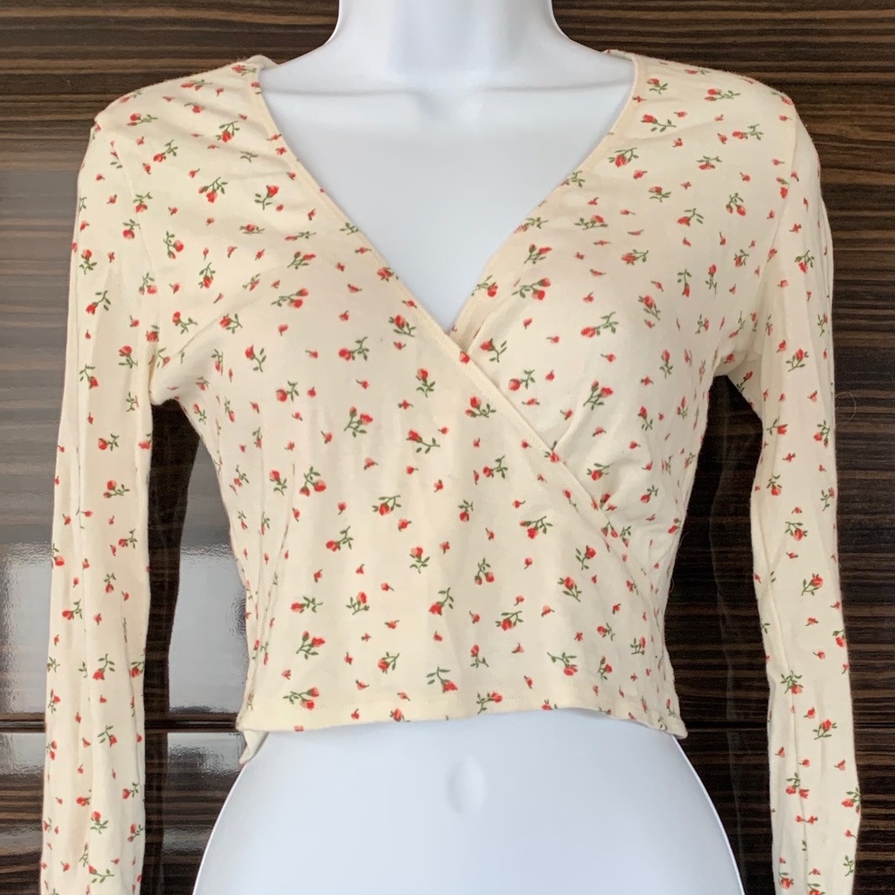 Brandy Melville Cotton Wrap Crop Top